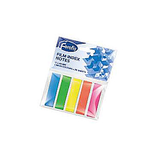 Plastmasas indeksi FOROFIS 5 neona krāsā x 25 lapas 45x12mm