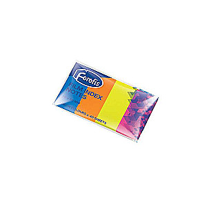 Plastmasas indeksi FOROFIS 4 neona krāsā x 40 lapas 20x50mm