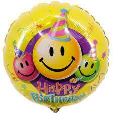 Folijas balons 18/46cm QL CIR Happy Birthday Smile 