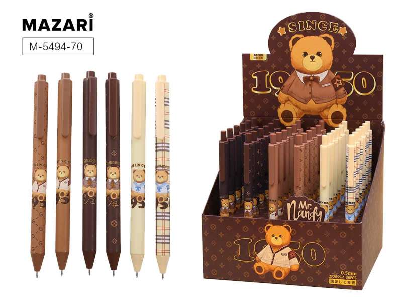 Automātiskā gēla pildspalva BEAR2, ZILA