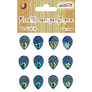 Akrila kristāla uzlīmes - Pāvila acis 12 gab.