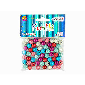Dekors radošumam - pērlītes, krāsainas, miks, 10mm, 60 gab.