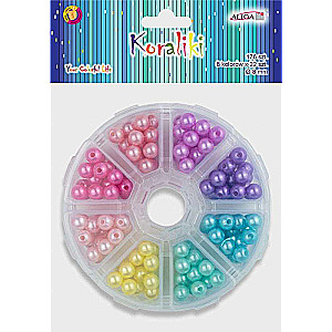 Dekors daiļradei - krelles komplekts kastīte,mix,8mm, 176 gab