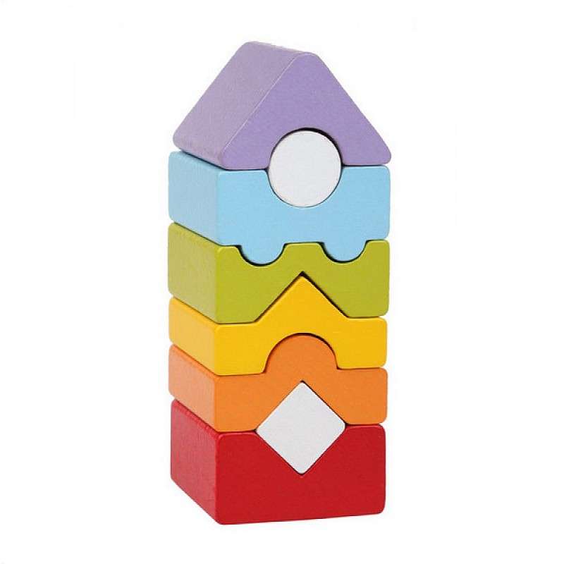 Комплект деревянных кубиков - Пирамида