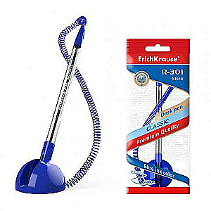 Rokas bumbiņu pildspalva ErichKrause® R-301 Galda pildspalva 1.0, zila 1 gb.