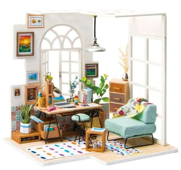 Деревянная 3D складная миниатюра ROBOTIME Домашний офис