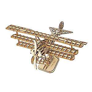 Koka 3D puzle ROBOTIME Bi-Plane, 145 daļas.