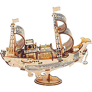 Koka 3D puzle ROBOTIME Diplomatic Ship, 91 detaļa.
