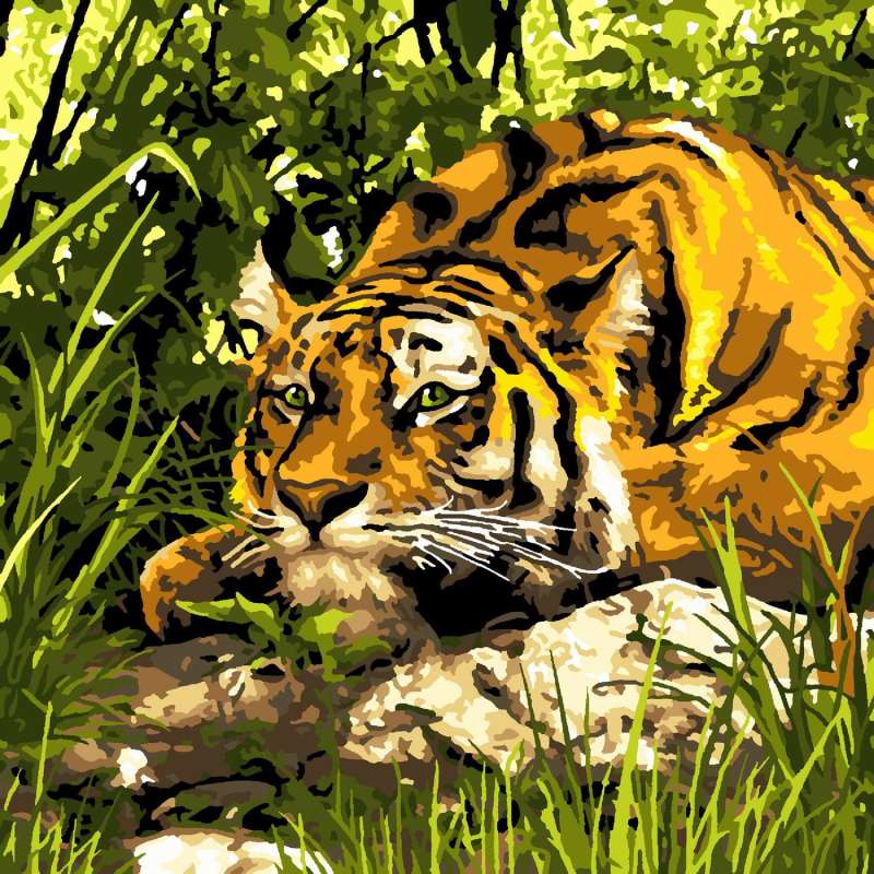 Картина по номерам - Тигр в джунглях 