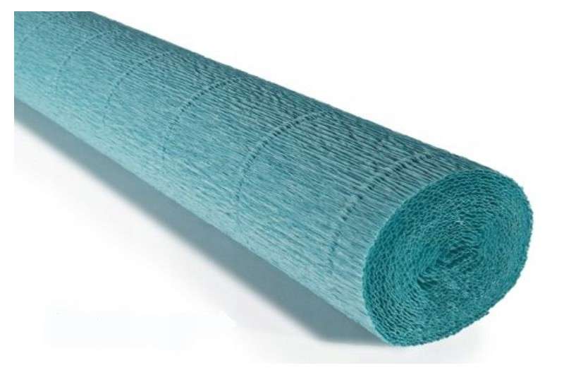 Бумага гофрированная 50смх2,5м пастельно-голубая