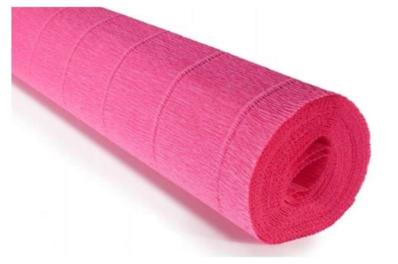 Бумага гофрированная 50смх2,5м ярко-розовая