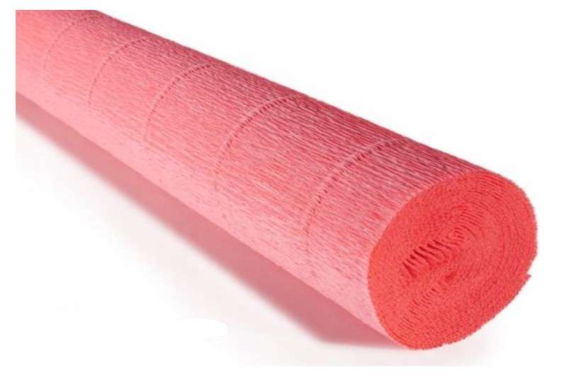 Бумага гофрированная 50смх2,5м нежно-розовая