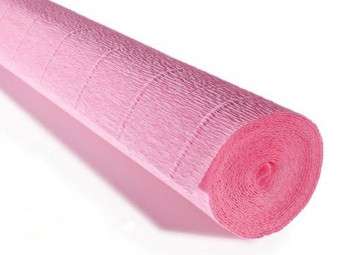 Бумага гофрированная 50смх2,5м светло-розовая