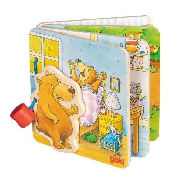 Attīstošā rotaļlieta GOKI koka grāmatiņa Mazais lācis