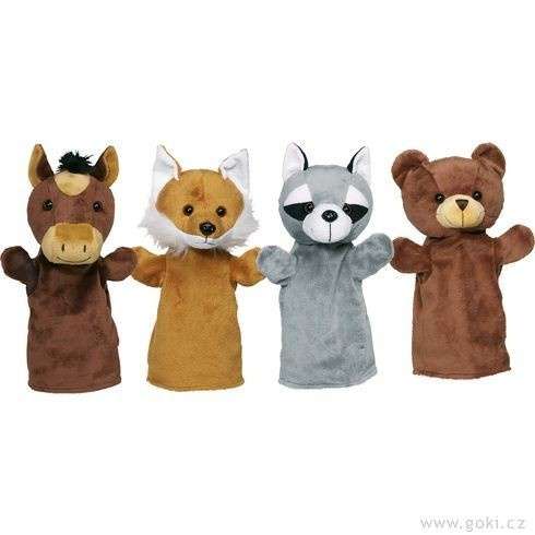 Мягкая игрушка GOKI - животные: лиса, медведь, енот, осел