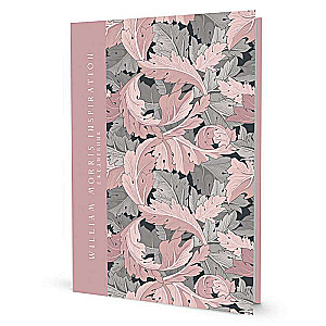 Dienasgrāmata William Morris Inspiration rozā un pelēkās lapas
