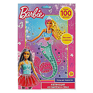 Aplikācija ar pērlītēm un spīdumiem Barbie 17x23 cm