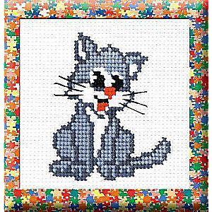 Izšūšanas komplekts - Kaķēns 8x10 cm