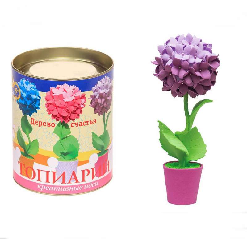 Radošais komplekts topiārijs Hortenzija violetā no FOM EVA materiāla