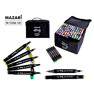 Divpusējo LINDO BLACK skiču marķieru komplekts, 120 krāsas.