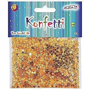 Dekors-konfetti 14g Zvaigznes folija ZELTS