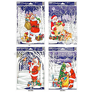 Ziemassvētku dekors - uzlīme uz loga Santa Klauss miks