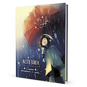Pierakstu grāmata It’s My Life Notebook. Laime sākas ar mani sarkani-zila ar lietussargu