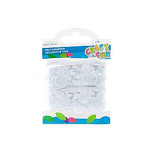 Ziemassvētku dekoratīvā lente Sniegavīrs 2m/3cm balta, filcs