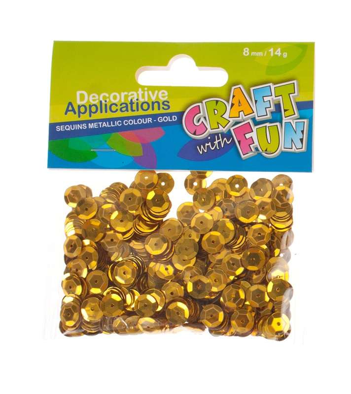 Dekors-konfetti 8mm Fliteri metāliski zelta