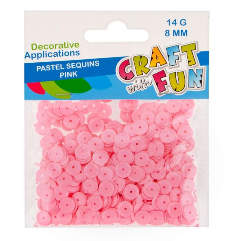 Dekors-konfetti 8mm Fliteri pastel roza
