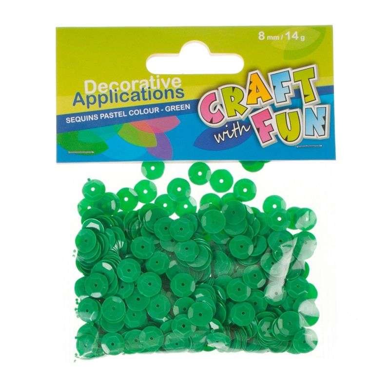 Dekors-konfetti 8mm Fliteri metāliski zaļi