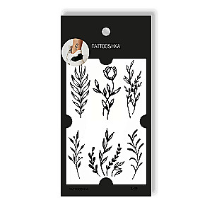 Tetovējums - vienreizēja uzlīme Seši zari ar lapām 10,5x6cm