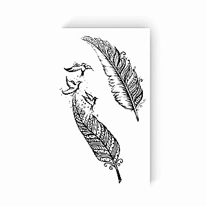 Tetovējums - vienreizēja uzlīme Spalvas un putni 10,5x6cm