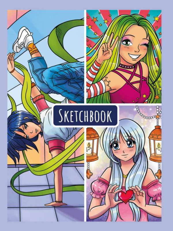Skice grāmata. Anime. 3 meitenes 80 lapas