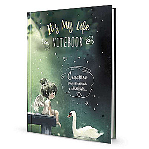 Pierakstu grāmata It’s My Life Notebook. Laime sākas ar mani zaļā ar gulbi