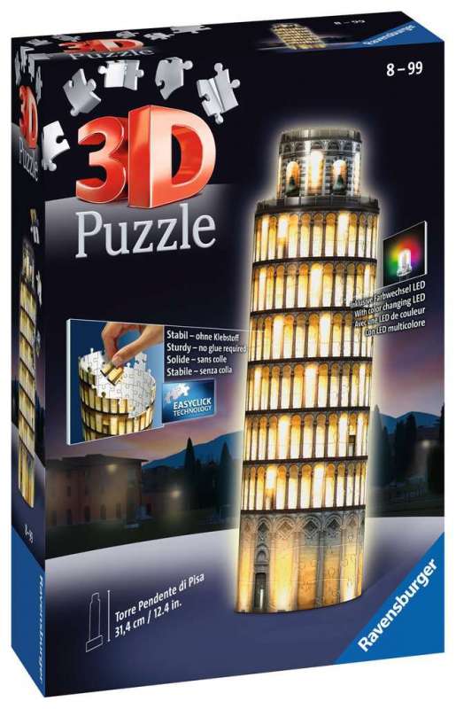 3D puzzle Pizas Tornis  ar gaismu