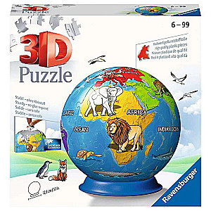 3D puzle Globuss , 72 daļas.
