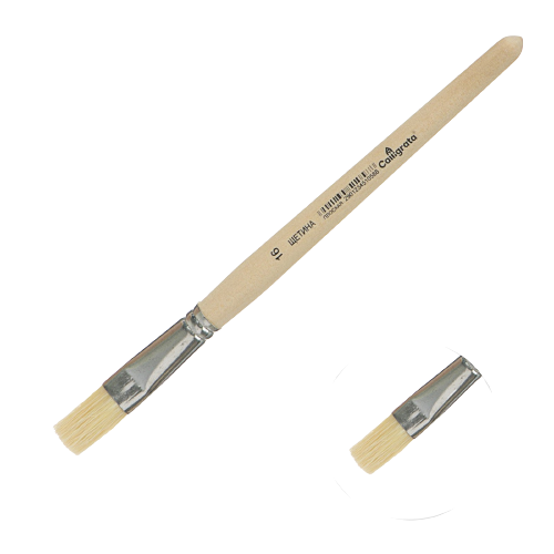 Кисть Щетина плоская №16 d-16 мм ; L-21 мм ручка дерево Calligrata