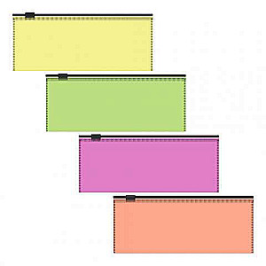 Zip-pakete plastmasas ErichKrause® Fizzy Neon, 190x70mm, puscaurspīdīgs, assorti