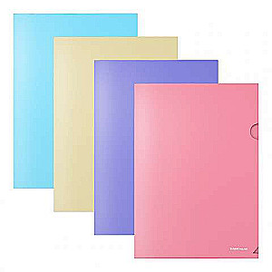 Plastmasas stūra mape ErichKrause® Diagonal Pastel, A4, necaurspīdīga, assorti