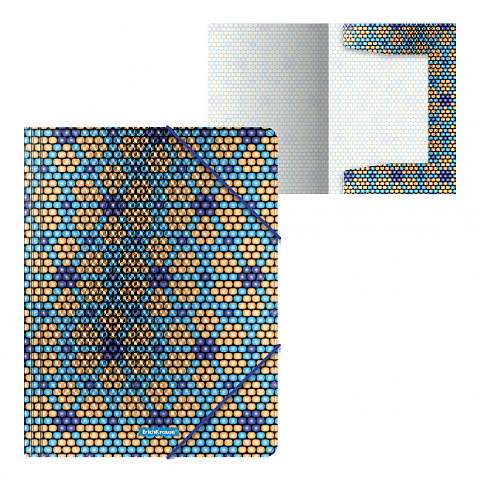 Plastmasas mape ar gumijām ErichKrause® Blue&Orange Beads, A4