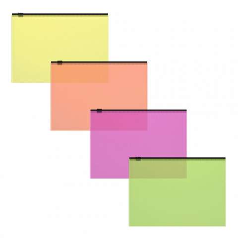 Zip-pakete plastmasas ErichKrause® Fizzy Neon, C6, puscaurspīdīgs, assorti