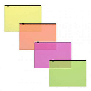 Zip-pakete plastmasas ErichKrause® Fizzy Neon, C6, puscaurspīdīgs, assorti