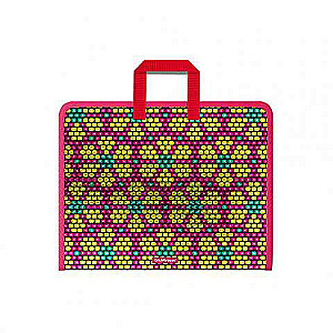 Plastmasas mapīte ar rāvējslēdzēju un rokturiem ErichKrause® Pink&Yellow Beads, A4+