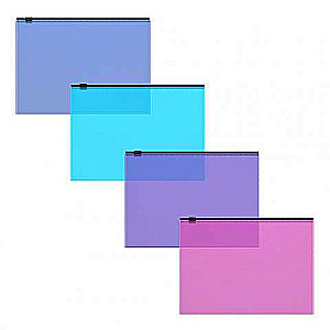 Zip-pakete plastmasas ErichKrause® Fizzy Vivid, C6, puscaurspīdīgs, assorti