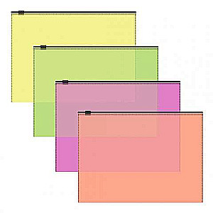Zip-pakete plastmasas ErichKrause® Fizzy Neon, B5, puscaurspīdīgs, assorti