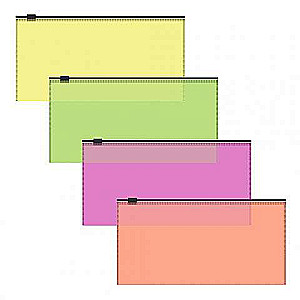 Zip-pakete plastmasas ErichKrause® Fizzy Neon, Travel, puscaurspīdīga, assorti