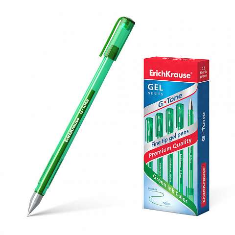 Pildspalva gēla,  uzgalis 0,5 mm, zaļa tintes krāsa G-TONE ERICHKRAUSE