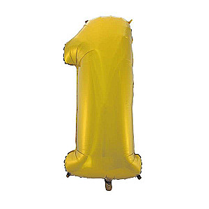 Фольгированный шар 1, gold matt, 92 см