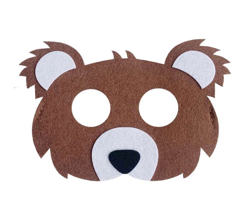 Filca maska - Bear, size 18 x 12 cm